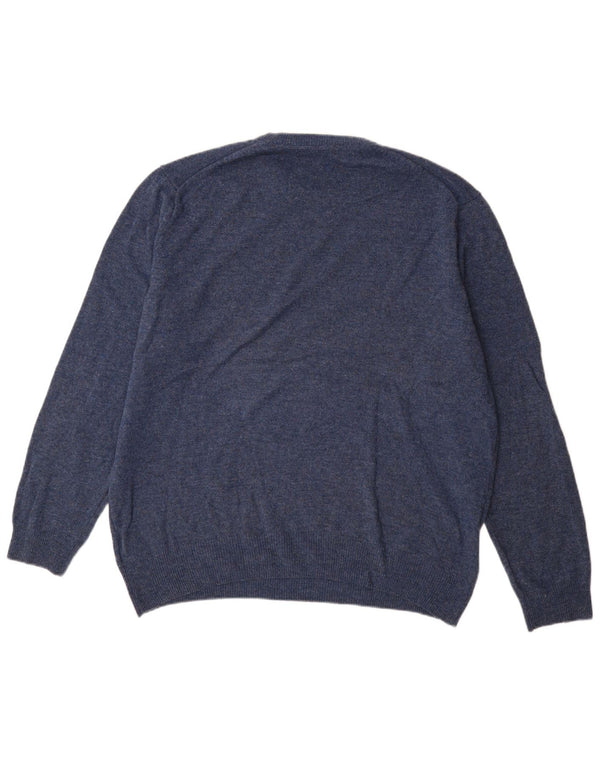 Marks & Spencer Mens Crew Neck Jumper Sweater 3XL Navy Blue Lambswool