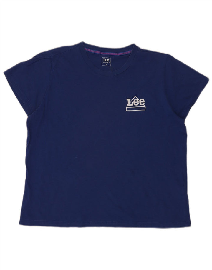 Lee Γυναικείο T-Shirt Top UK 10 Small Blue βαμβακερό