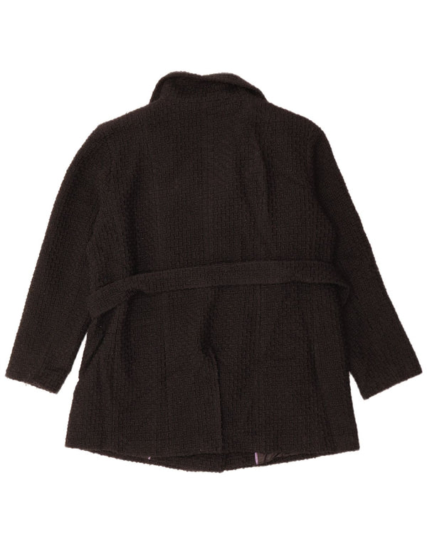 CALVIN KLEIN Γυναικείο παλτό με διπλό στήθος UK 18 XL μαύρο μαλλί