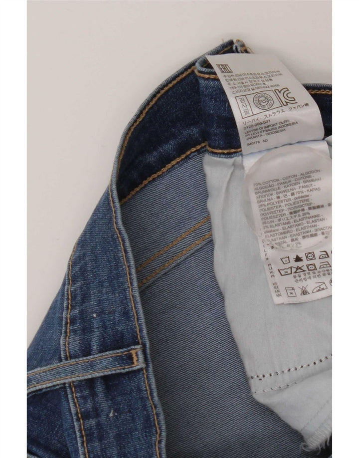 Levi's Womens Distressed Skinny Jeans W32 L30 Blue Cotton