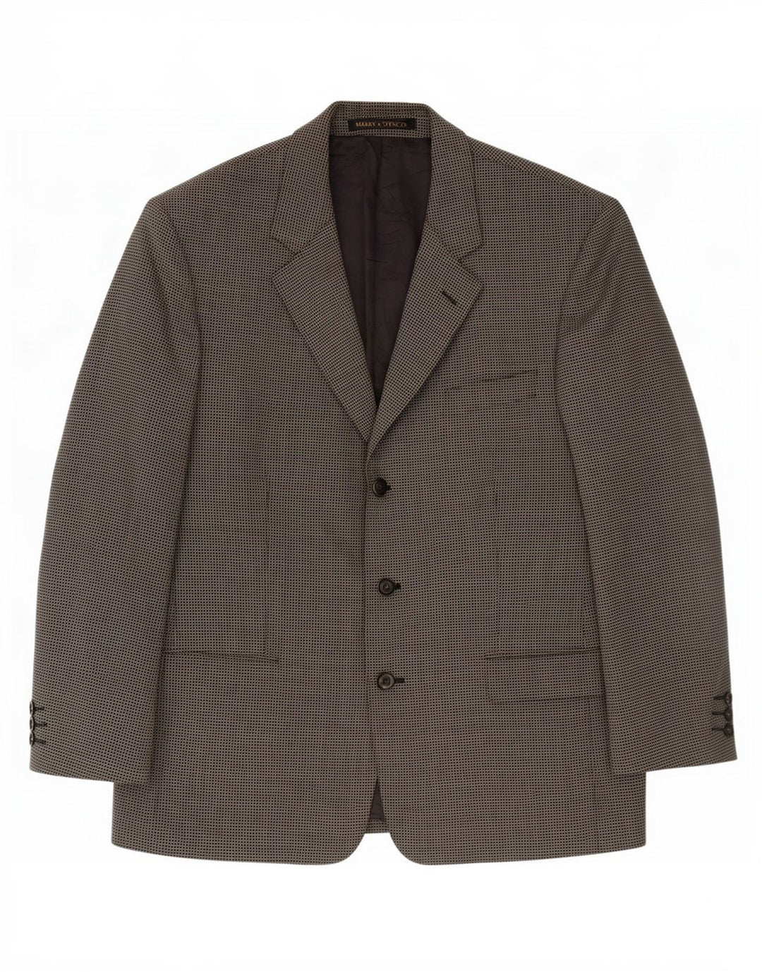 Marks & Spencer Ανδρικό σακάκι σακάκι με 3 κουμπιά UK 44 XL Grey Gingham New Wool