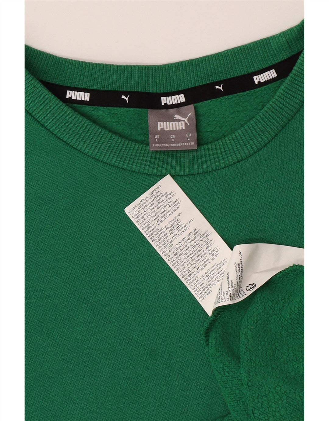 PUMA Womens Sweatshirt Jumper UK 16 Large Green Cotton Vintage Puma and Second-Hand Puma from Messina Hembry 