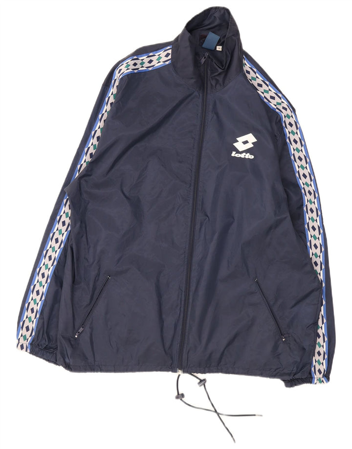 Lotto Ανδρικό μπουφάν βροχής UK 38 Medium Navy Blue Colorblock Nylon