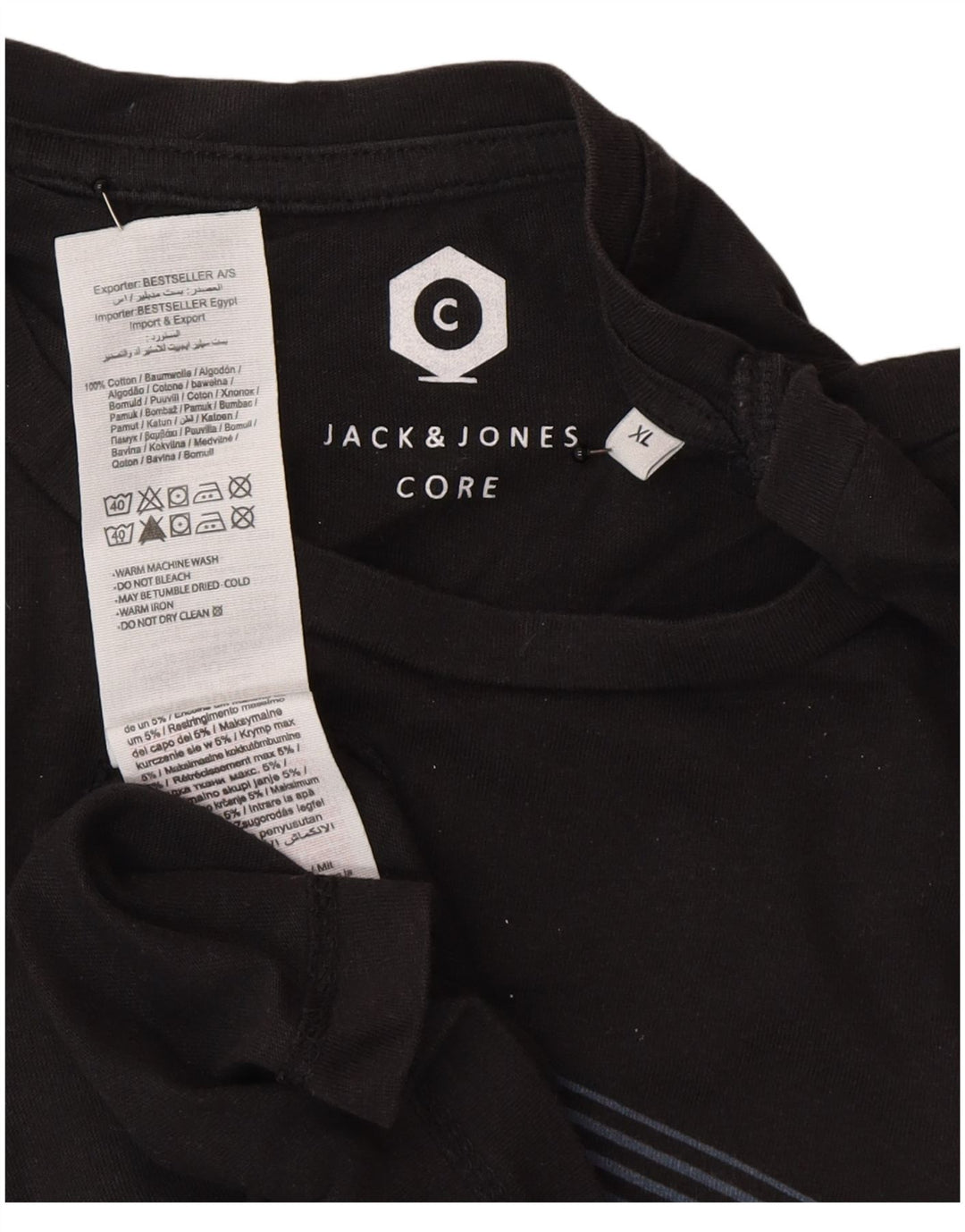 Jack & Jones Ανδρικό T-Shirt XL Μαύρο βαμβακερό