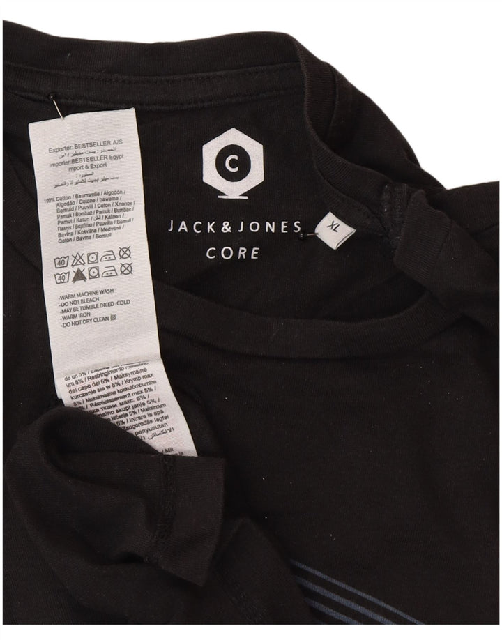 Jack & Jones Ανδρικό T-Shirt XL Μαύρο βαμβακερό