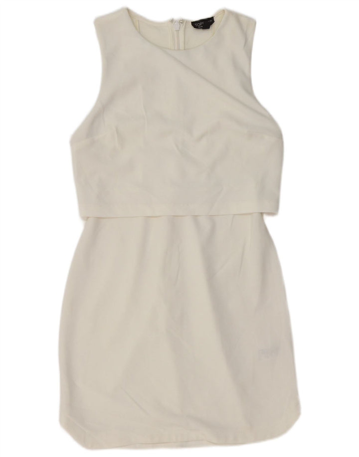 Γυναικείο αμάνικο φόρεμα Topshop UK 10 Small White Polyester