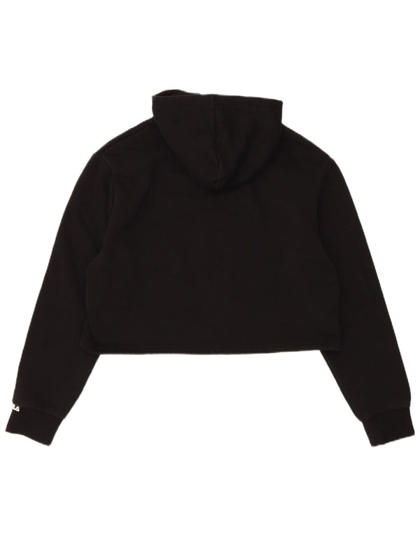 Fila Γυναικεία κουκούλα με κουκούλα Crop UK 12 μεσαίο μαύρο βαμβακερό