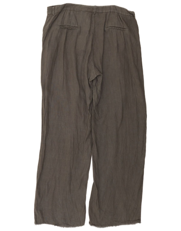 ZARA Womens High Waist Wide Leg Casual Trousers XL W32 L32 Grey