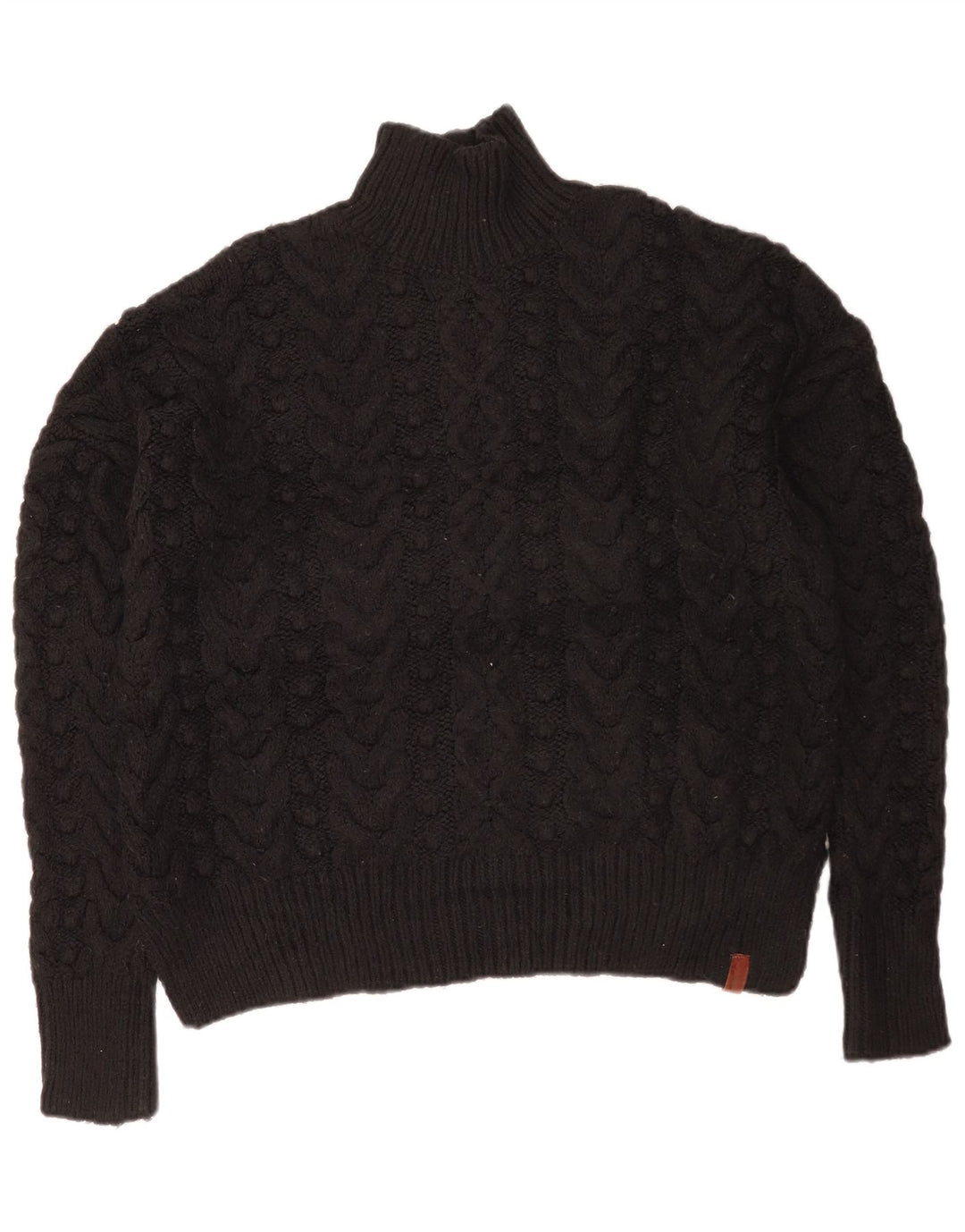 Superdry γυναικείο πουλόβερ με λαιμόκοψη χελώνας UK 10 μικρό μαύρο