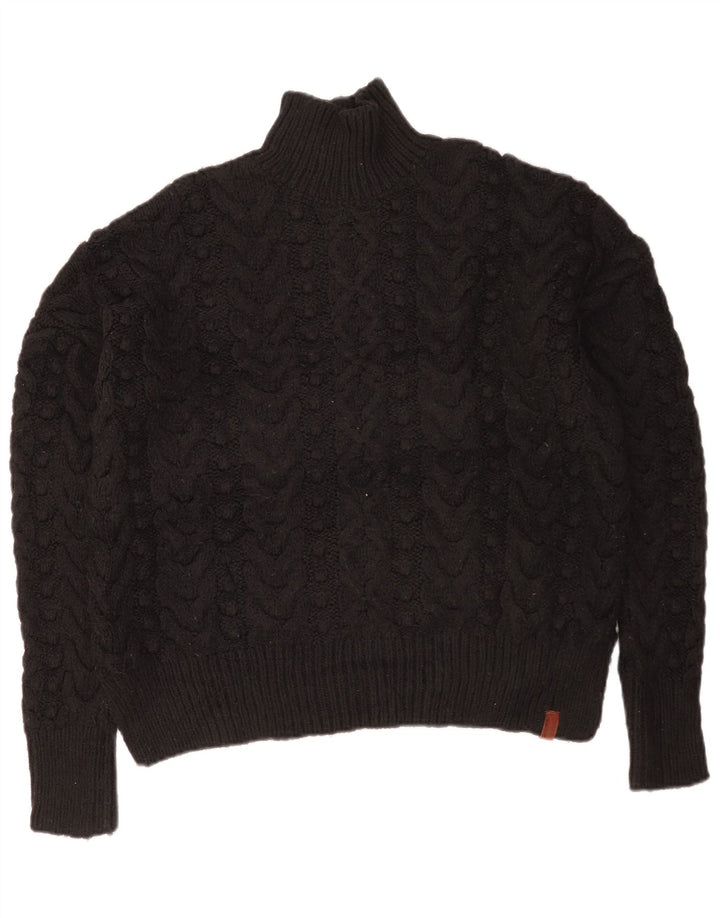Superdry γυναικείο πουλόβερ με λαιμόκοψη χελώνας UK 10 μικρό μαύρο