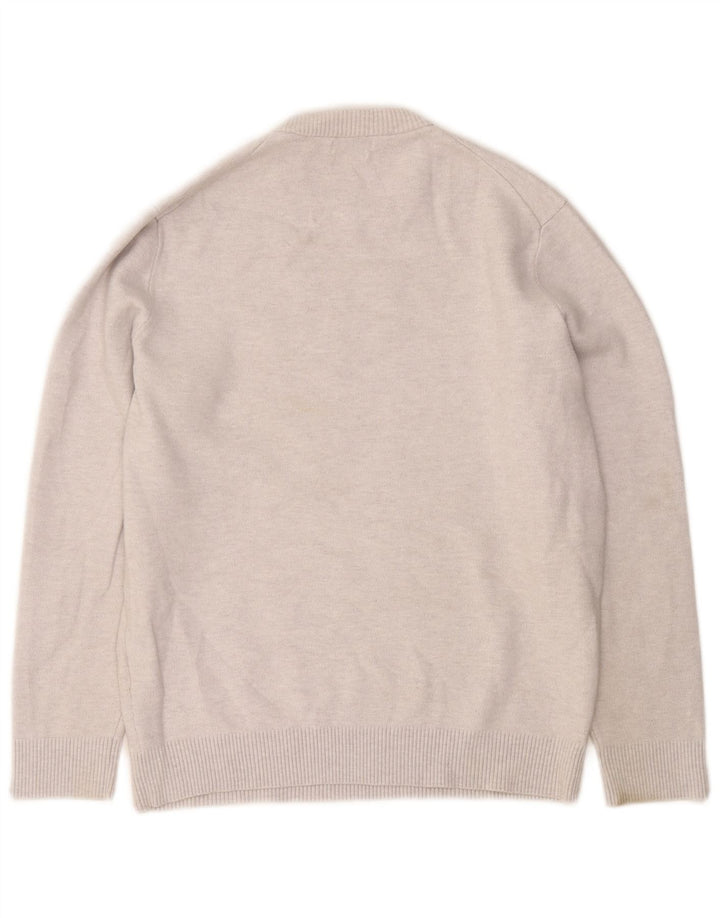Ανδρικό πουλόβερ Massimo Dutti Crew Neck Jumper Μεγάλο Γκρι Πολυαμίδιο