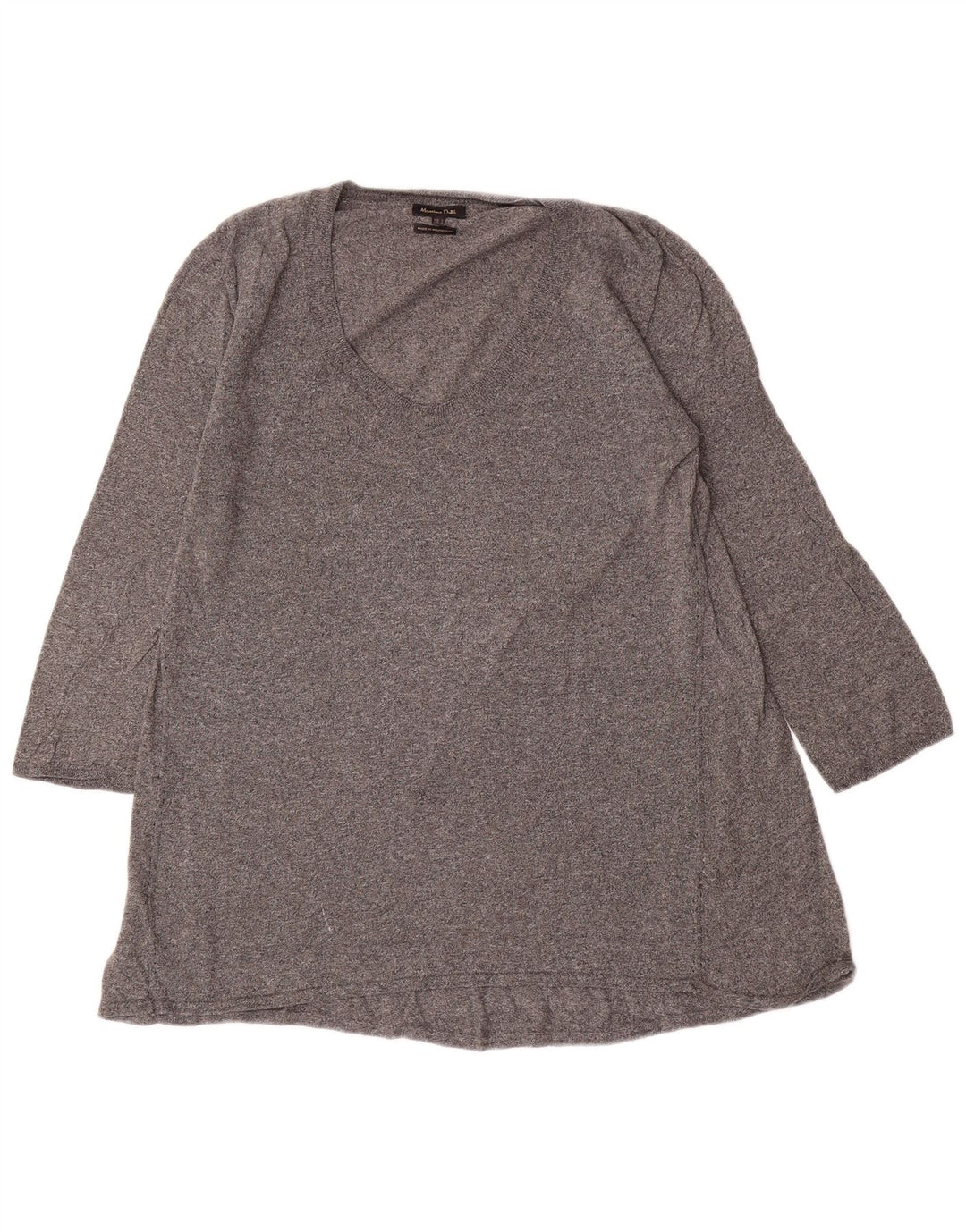 Massimo Dutti Γυναικείο χιτώνιο 3/4 μανίκι τοπ UK 14 Μεγάλο γκρι φλύκταινα