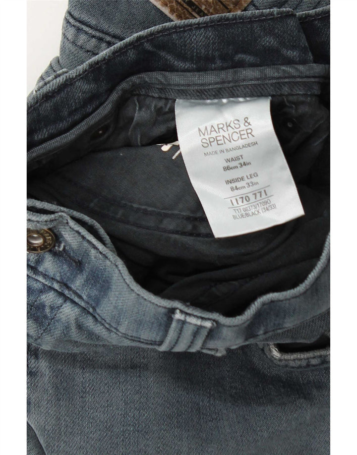 Ανδρικό τζιν Marks & Spencer Blue Harbor Straight W34 L33 Blue Cotton