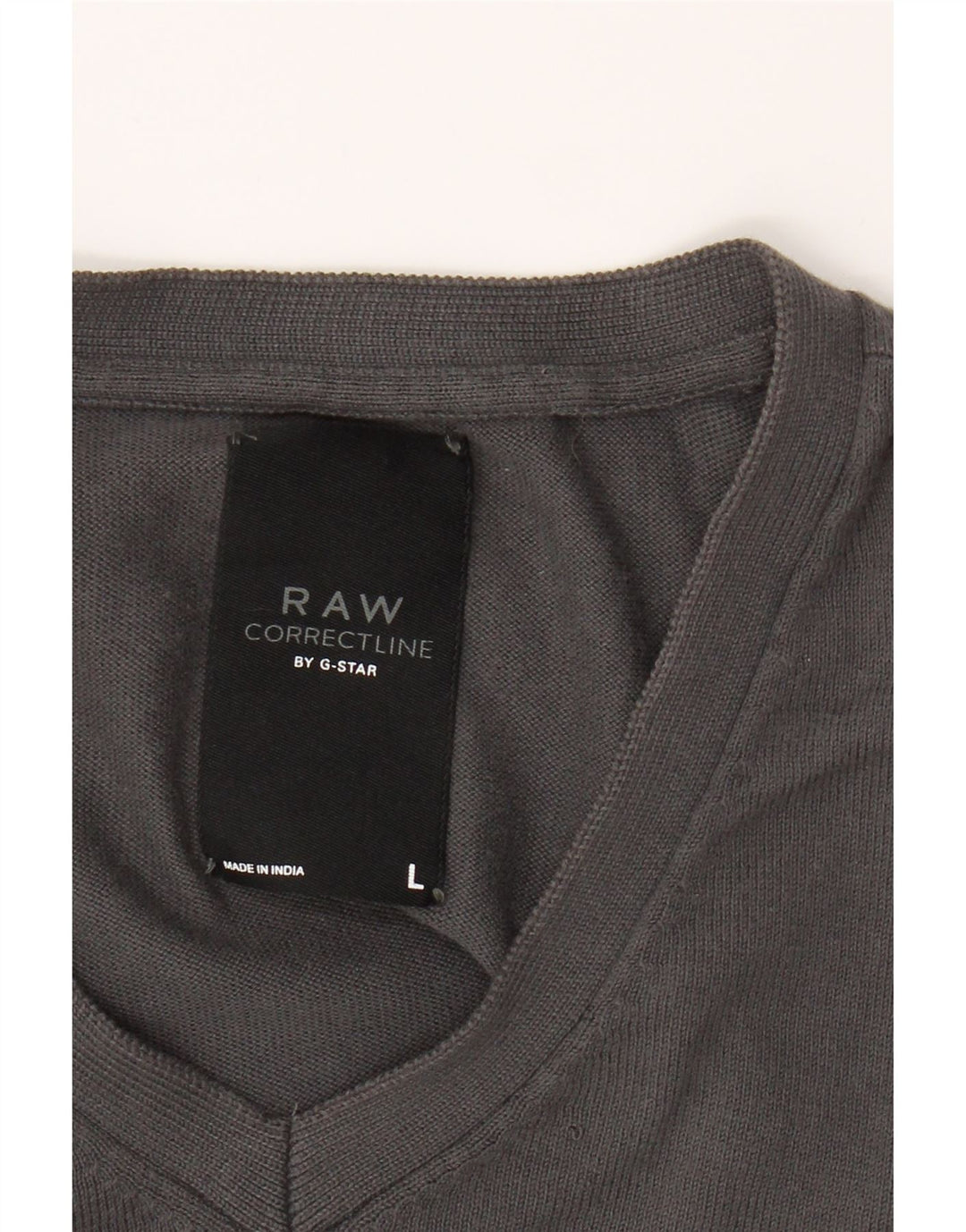 G-STAR Mens V-Neck Jumper Sweater Large Grey Cotton Vintage G-Star and Second-Hand G-Star from Messina Hembry 