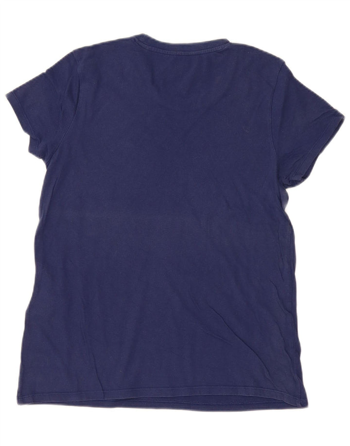 LEVI'S Γυναικείο T-Shirt Top UK 12 Medium Navy Blue Cotton