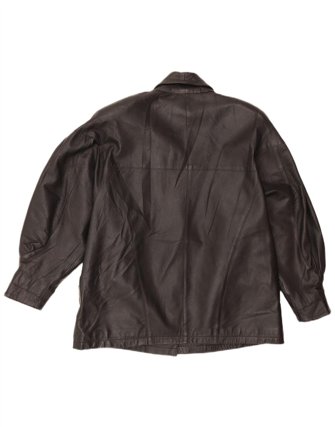 Vintage Γυναικείο Oversized Δερμάτινο Μπουφάν EU 46 XL Μαύρο