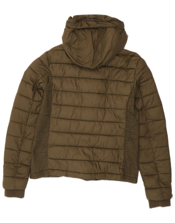 SUPERDRY Γυναικείο τζάκετ με κουκούλα UK 16 Large Khaki Nylon