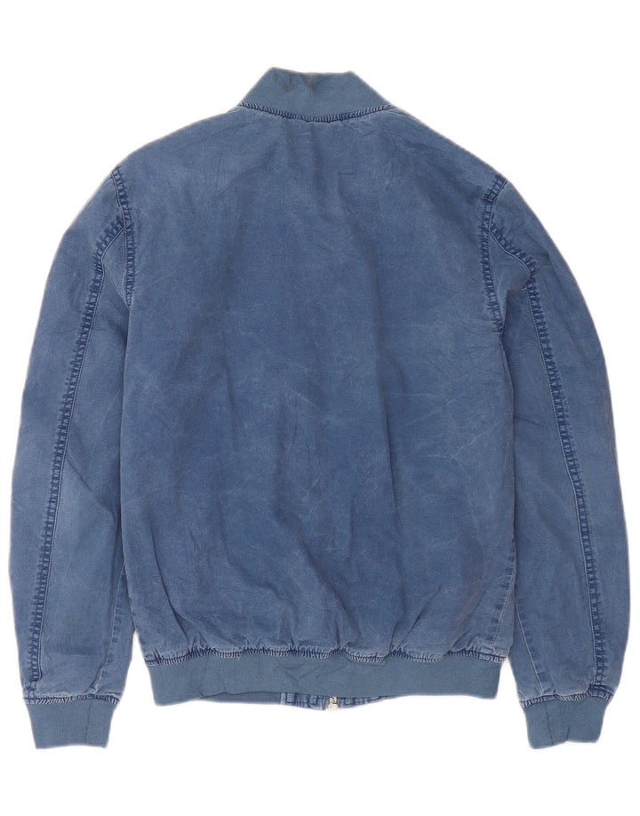 Zara Ανδρικό Bomber Jacket UK 36 Small Blue Cotton