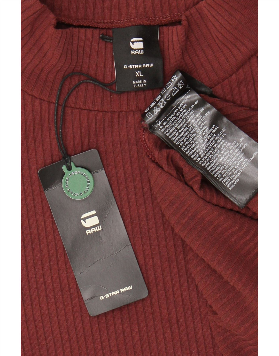 Γυναικείο μάξι μακρυμάνικο φόρεμα G-Star UK 18 XL μπορντό πολυεστέρα