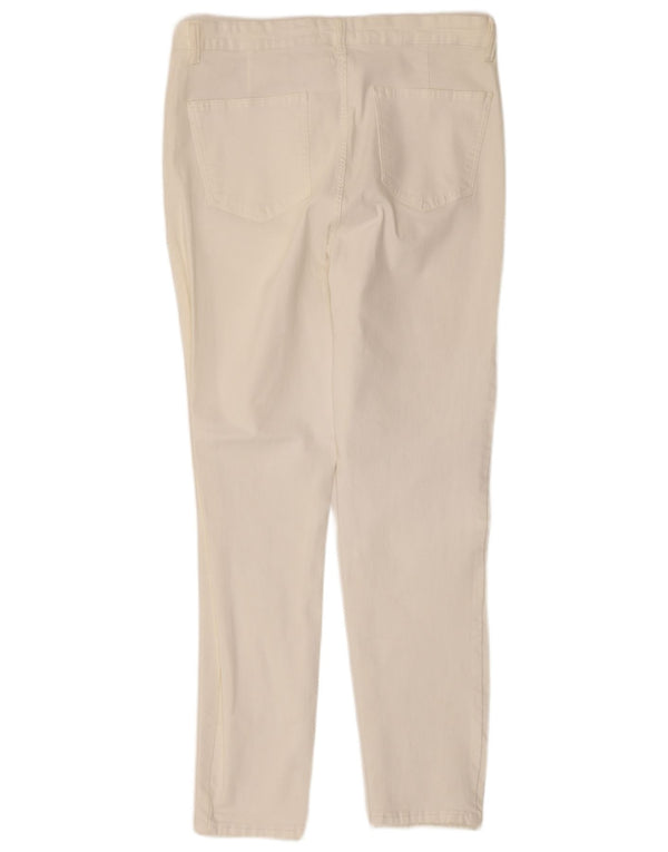 Zara Γυναικείο Slim Casual Παντελόνι EU 46 2XL W36 L28 Λευκό βαμβακερό