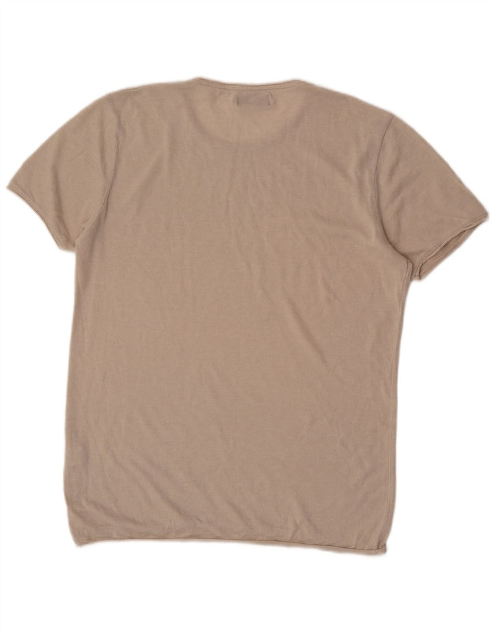 Ανδρικό T-Shirt Zara Top Large Beige Βαμβακερό