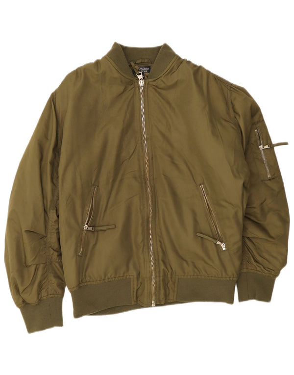 Topshop Γυναικείο Oversized Bomber Jacket UK 10 Small Green Polyester