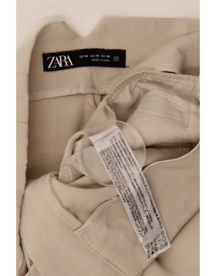 Zara Γυναικείο Tapered Παντελόνι Casual Medium W28 L26 Beige Polyester