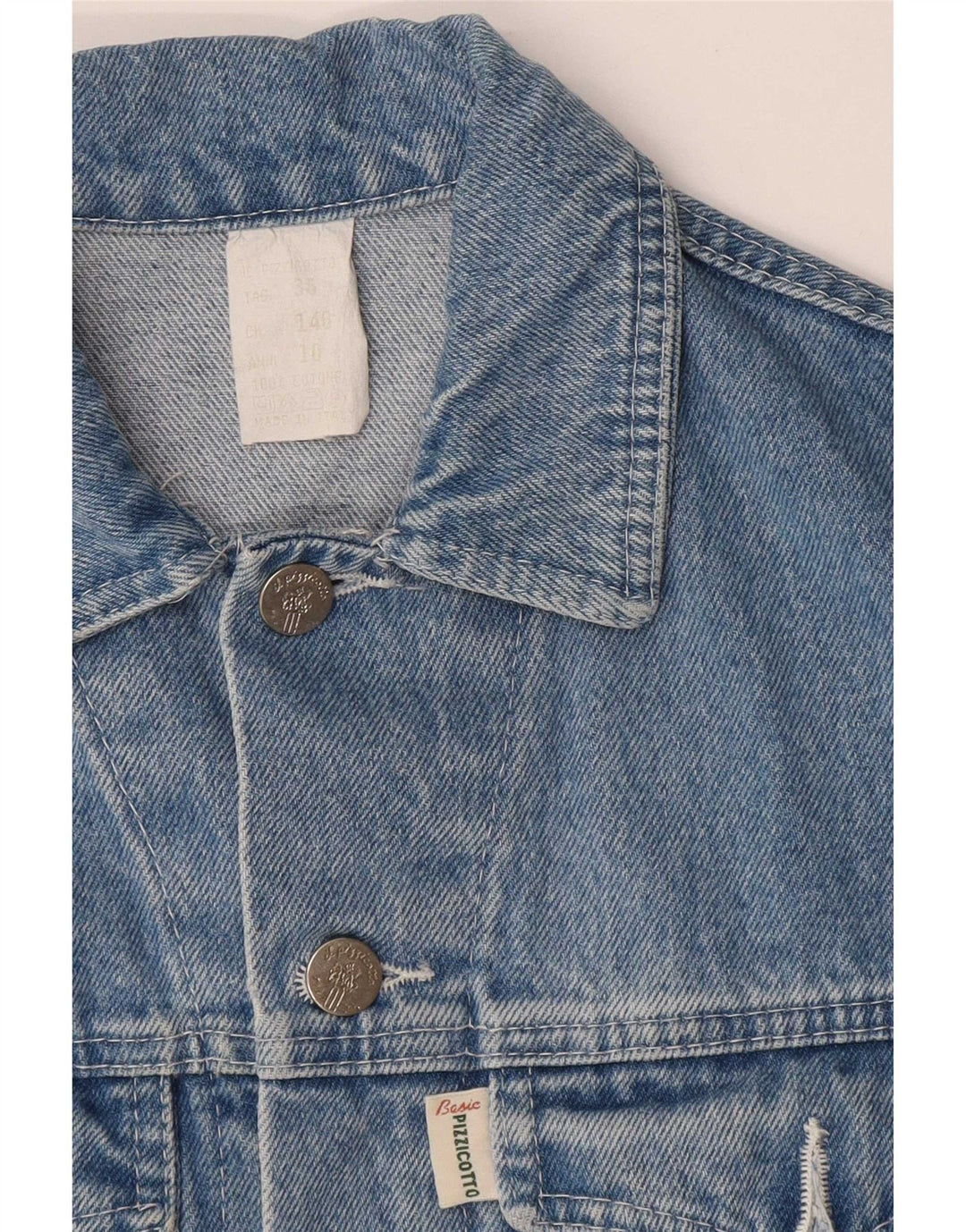 Vintage Boys Denim Gilet 10-11 Years Blue Cotton