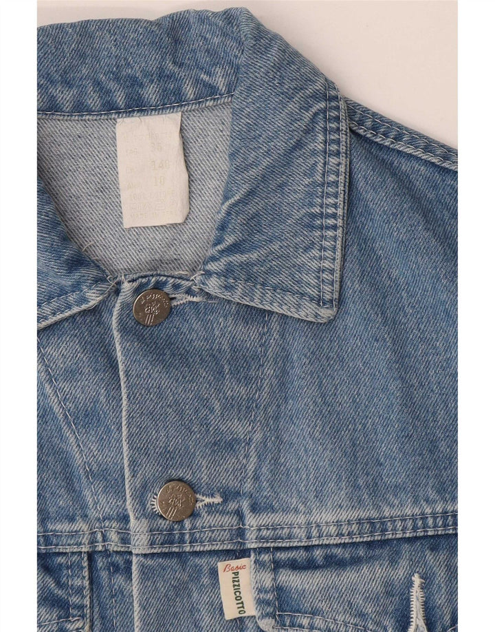 Vintage Boys Denim Gilet 10-11 Years Blue Cotton