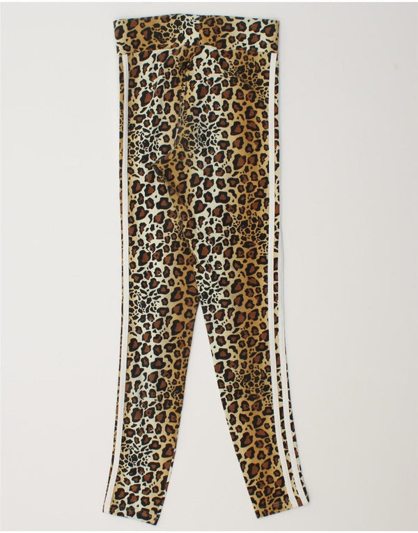 Adidas Γυναικείο Κολάν UK 6 XS Καφέ Animal Print Βαμβακερό