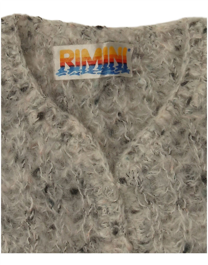 VINTAGE Γυναικείο πουλόβερ με ζακέτα μεγάλου μεγέθους UK 18 XL με γκρι φλιτζάνια