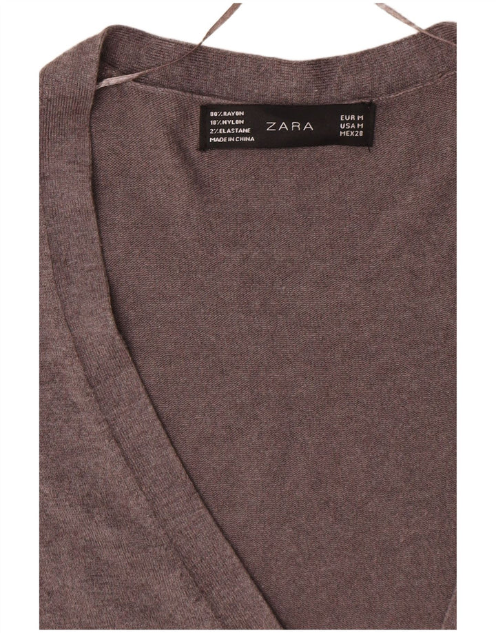 Zara Γυναικείο πουλόβερ UK 12 Medium Grey Rayon