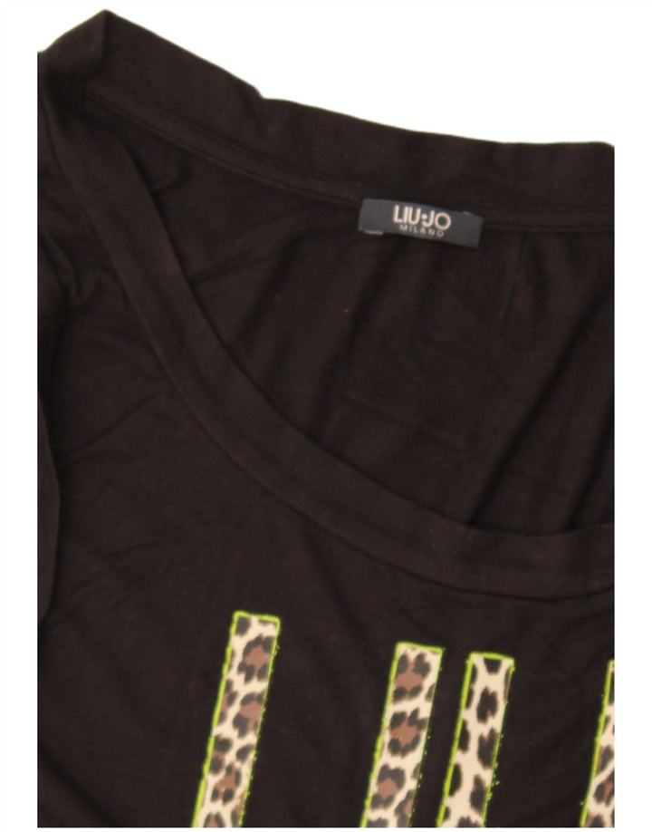 Liu Jo γυναικείο γραφικό γιλέκο τοπ UK 12 Medium Black