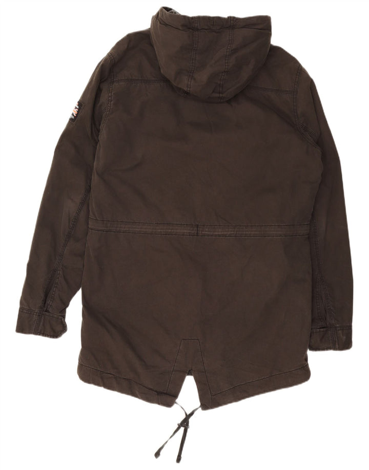 Superdry Ανδρικό μπουφάν Parka με κουκούλα UK 40 μεγάλο γκρι βαμβακερό