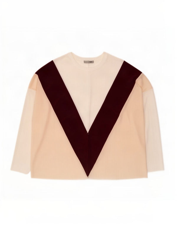 Γυναικεία Zara Oversized Top 3/4 μανίκια UK 14 μεσαία πολύχρωμα μπλοκ