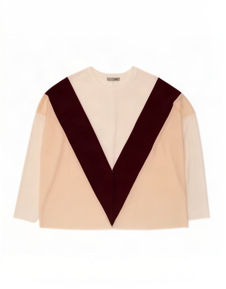 Γυναικεία Zara Oversized Top 3/4 μανίκια UK 14 μεσαία πολύχρωμα μπλοκ