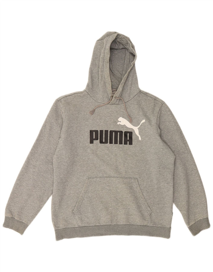 Ανδρικό γραφικό κουκούλα Puma, μεσαίο γκρι βαμβακερό