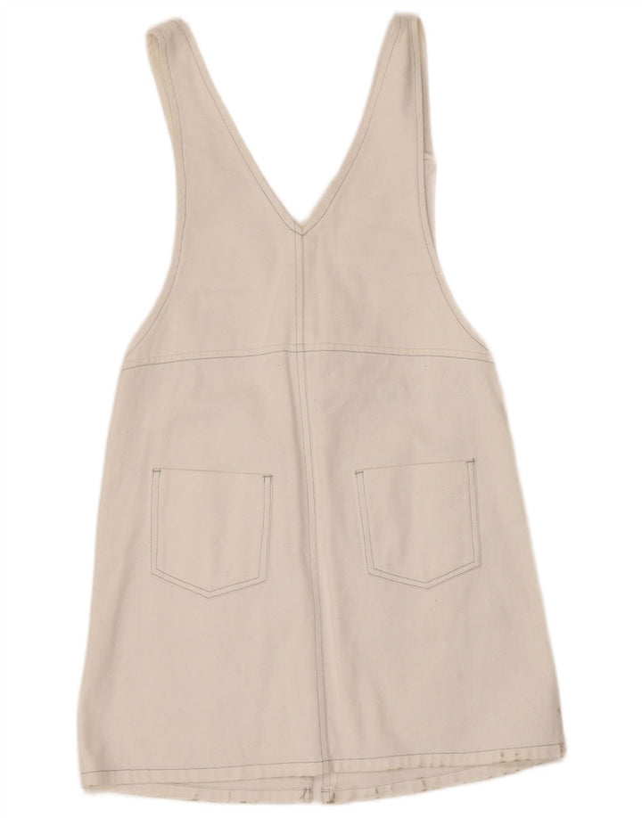 Cache Γυναικείο Τζιν Pinafore Φόρεμα UK 8 Small White