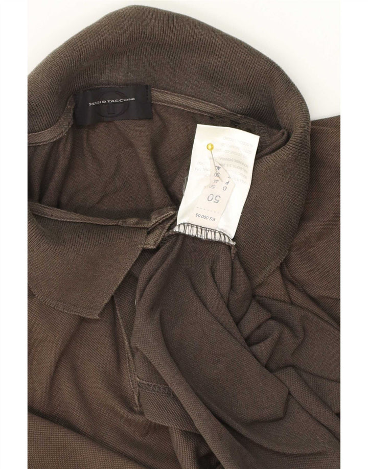 Sergio Tacchini Ανδρικό Πόλο Μπλουζάκι IT 50 Μεσαίο Καφέ Βαμβακερό