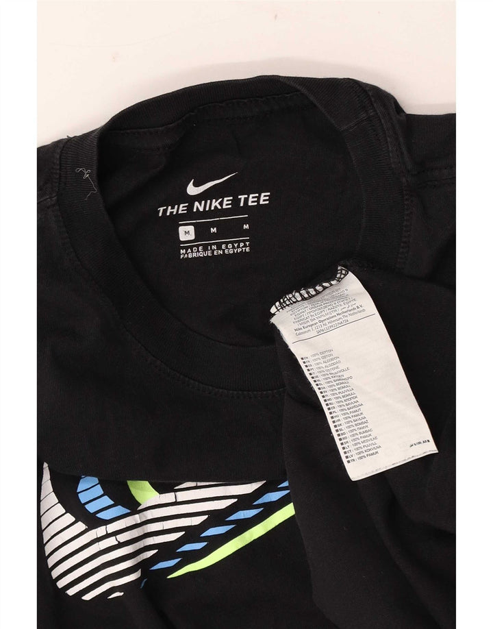 Ανδρικό γραφικό μπλουζάκι Nike, μεσαίο μαύρο βαμβακερό