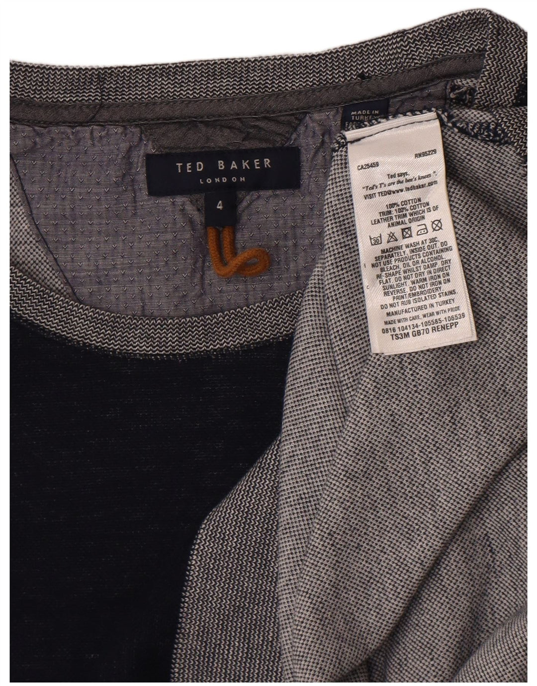 Ted Baker Ανδρικό φούτερ Jumper Size 4 Μεγάλο μπλε ναυτικό χρώμα, βαμβακερό