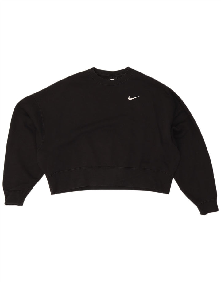 Γυναικεία φούτερ NIKE Crop Oversized Jumper UK 10 Small Black Cotton