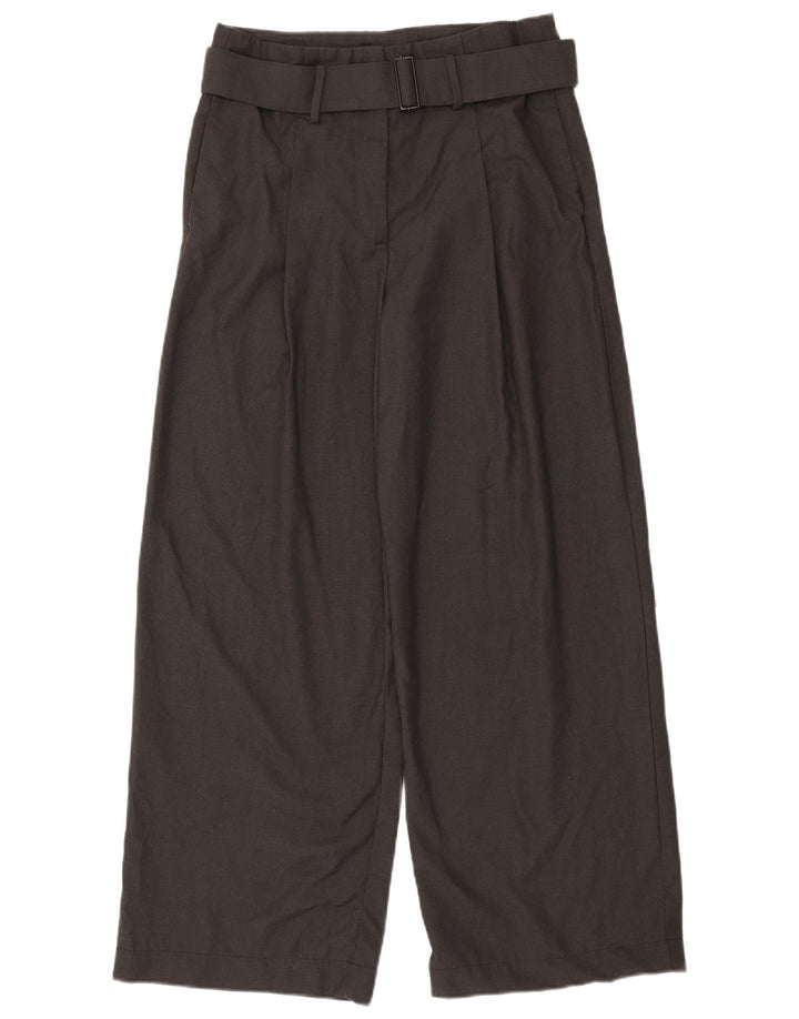 ZARA Γυναικείο φαρδύ παντελόνι Casual Medium W28 L29 Γκρι Πολυεστέρας