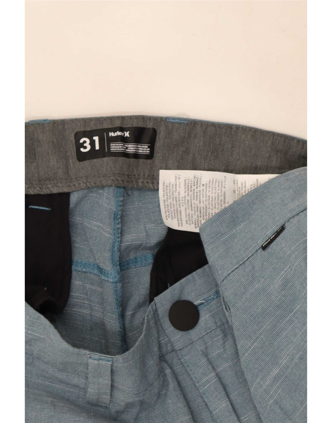 Ανδρικό σορτς chino Hurley W31 από μεσαίο μπλε πολυεστέρα
