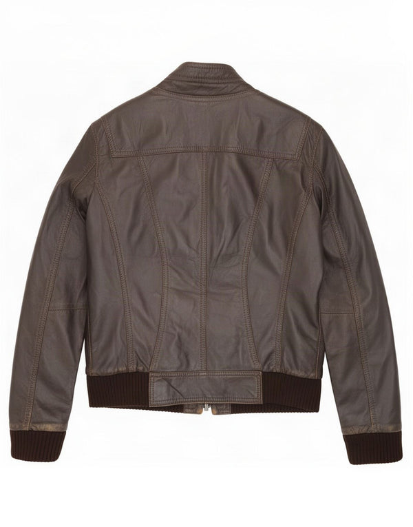 Vintage Ανδρικό Bomber Δερμάτινο Μπουφάν IT 48 Μεσαίο Καφέ