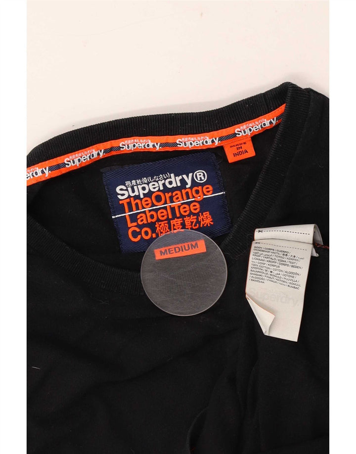 Ανδρικό μπλουζάκι Superdry, μακρυμάνικο, μεσαίο μαύρο βαμβακερό
