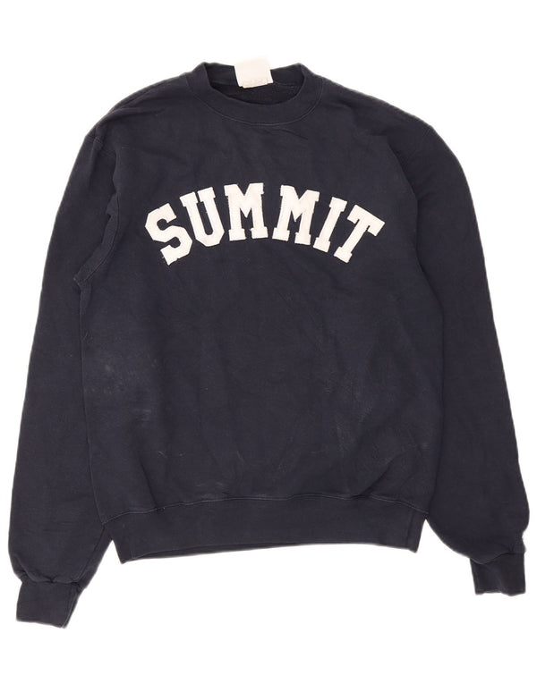 Champion Mens Summit Graphic Φούτερ Jumper Small Navy Blue Cotton