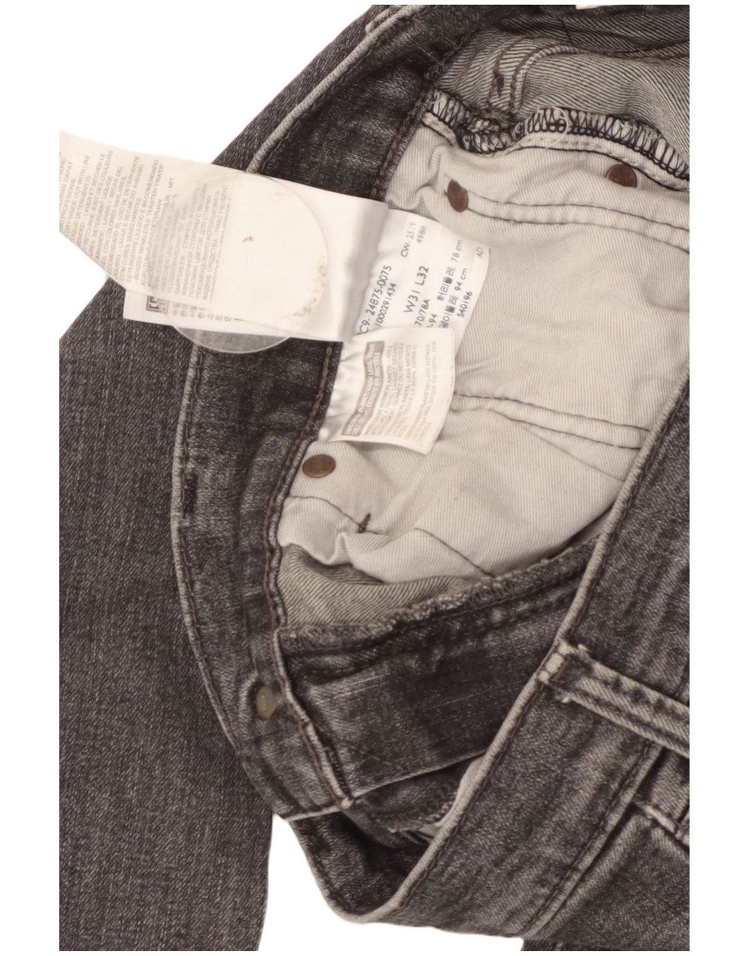 Levi's Mens 510 Skinny Jeans W31 L32 Γκρι βαμβακερό