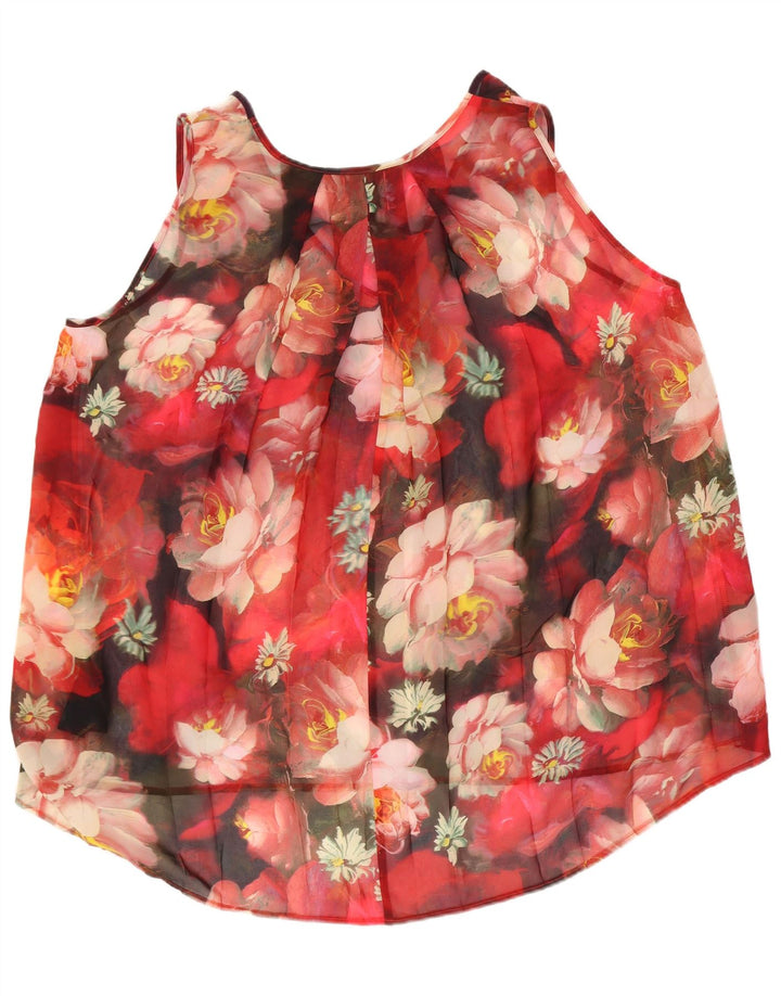 Γυναικεία μπλούζα Ted Baker Top UK 14 Large Red Floral Polyester