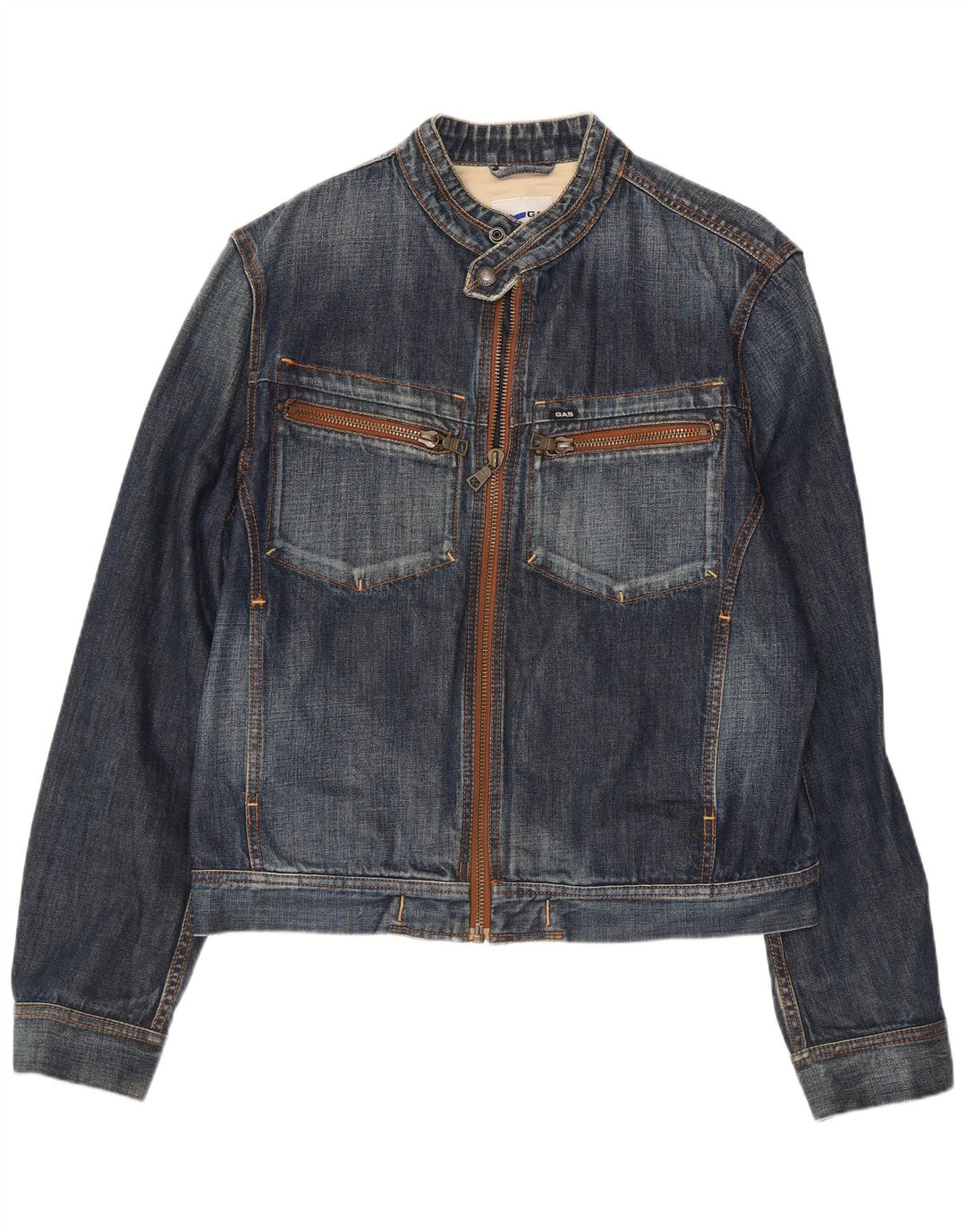 Gas Γυναικείο Τζιν Μπουφάν UK 18 XL Μπλε Βαμβακερό